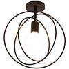 Artpad Loft Lampada da soffitto a led Gabbia di ferro nero Lampada da corridoio a soffitto rotondo rotante a 360 ° Lampada da nordico in metallo per cucina Camera da letto Corridoio Bar E27