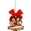 THUN - Addobbo Natalizio Coppia Angeli Maxi - Ceramica - Linea Natale - Living, Arredare la Casa - 7,7x3,9x6,9 cm h