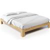 Vivere Zen Letto artigianale in legno lamellare di faggio - Sambuco (Misure Est. 127x207 (Int. 120x200))