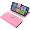 foto-kontor Custodia a Libro Compatibile con Brondi Amico Smartphone S Nero Cover di Colore Rosa