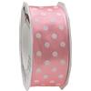 Präsent - Polka Dots Wired & Stampato Nastro Rosa Chiaro-Bianco Larghezza 40 mm, Lunghezza 20 m