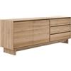 ETHNICRAFT madia WAVE con 2 ante e 3 cassetti - 51451