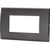 Aigostar Placca 4 moduli 504 in plastica nera compatibile anche con BTicino Livinglight