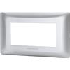 Aigostar Placca 4 moduli 504 in plastica argento compatibile anche con BTicino Matix