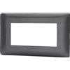 Aigostar Placca 4 moduli 504 in plastica grigio scuro compatibile anche con BTicino Matix