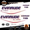 OraInkJet Kit Adesivi Motore Marino Fuoribordo Evinrude e-tec 115 cv - versione A