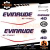 OraInkJet Kit Adesivi Motore Marino Fuoribordo Evinrude e-tec 40 cv - versione C