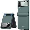COQUE Custodia per Galaxy Z Flip 3 5G, pieghevole con cerniera, custodia per telefono pieghevole per Samsung Galaxy Z Flip 3 5G Verde