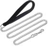 PETTOM Guinzaglio Catena per Cani Taglia Grande Media Piccola Robusto con Morbido Antiscivolo Resistente Manico Nylon, Argento S 180 * 0.2 CM