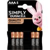 DURACELL PILE DURACELL SIMPLY ALKALINE MINISTILO AAA BLISTER DA 5 PEZZI