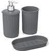 TATAY Set di 3pcs da Appoggio per Bagno (Bicchiere, Dispenser