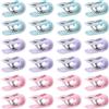 saijer Clip Copripiumino,24 Pezzi Clip Piumone Alta Elasticità Fibbia di Fissaggio della Trapunta Antiscivolo Sicurezza Senza Ago per Piumoni Tende Calzini Prevenire Spostamenti(Blu Rosa Viola)