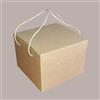 LUCGEL 5 Pz Scatola per Confezioni Regalo Porta Panettone Basso da 1 Kg in Cartoncino Avana Segreto con Cordini 245x245H180mm
