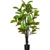 HOMCOM Ficus Artificiale 130cm per Interni ed Esterni, Pianta Artificiale Realistica con 78 Foglie|Aosom