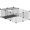 PawHut Recinto per Conigli, Porcellini d'India e Roditori Modulabile, Box per Animali con Accessori Montaggio, 105x70x35cm, Nero|Aosom