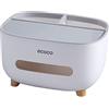 MHTECH Scatola per Fazzoletti in PVC - Multifunzione Portapenne, Portafogli, Portafazzoletti - Contenitore di Immagazzinaggio per Cosmetici (Grigio-1)
