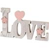 Mopec Decorazione Love, Legno, Bianco, 3 x 20.5 x 12.2 cm