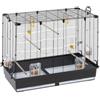 Ferplast Gabbia Voliera per Uccelli PIANO 6 Gabbia per Uccelli, Canarini, Bengalini, Cocorite, Inseparabili, in Metallo, Accessori inclusi Posatoi Mangiatoie Girevoli, 87 x 46,5 x h 70 cm