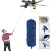 Vicloon Spolverino per Polvere Allungabile con Manico Lungo Fino a 245cm, 1 Manico+1 Piumini+1 Spazzola+1 Ganci Autoadesivi, Spolverino Microfibra Lavabile per Soffitto Ragnatela Ventilatore Tenda