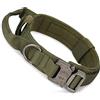 Huntvp Collare Tattico per Cani Regolabile con Maniglia di Comando, Collare Militare in Nylon con Fibbia in Metallo per Cani di Taglia Media e Grande, Addestramento, Alla Caccia, All'aperto, verde-XL