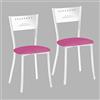 ASTIMESA SCMGRS Due sedie da Cucina, Metallo Finta Pelle Alluminio, Rosa, Altura de asiento 45 CMS