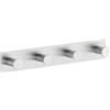 WENKO 4466590100 gancio Strip Celano Quadro - 4 ganci, autoadesivo, Acciaio inossidabile, 25.5 x 4 x 3.3 cm, Opaco
