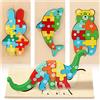 Oderra 2 Orso Legno, 4 Pezzi puzzle bambini 3 4 5 Anni, Educativo Giocattoli Giochi Montessori Regalo Ragazzo, Colore Mescolare
