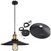 HTRUIYATY Plafoniera in Metallo E27 Lampadario Industriale Vintage Lampade a Sospensione da Soffitto Moderni Lampadario per Cucina Soggiorno Sospensione Nero 28 cm