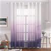 MIULEE Voile Tende Trasparenti con Occhielli Sfumato Verticale Tenda per Finestra per Soggiorno e Camera da Letto 2 Pannelli 140 x 260 CM Viola