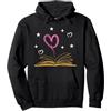 Leggere Libri Maglietta San Valentino Regalo Per Donne Ragazze Cuore Libri Leggere Felpa con Cappuccio