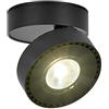 Dr.lazy LANBOS 12W LED Spot light Faretti da soffitto orientabile/Faretto Lampada/plafoniera moderna a soffitto e parete per l'illuminazione da interno /Lampade da soffitto/10x 6CM (Nero+Bianco Naturale)