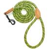 Mile High Life Guinzaglio Cane in Corda da Arrampicata con Manico Rinforzato in Cuoio Aggancio in Metallo Robusto (Verde lime,180 cm (Confezione da 1))