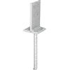 Alberts 215521 Staffa portapalo a T | da avvitare o per posa in opera nel calcestruzzo | zincata a caldo | Dimensioni piastra verticale 130 x 80 mm | ancoraggio per calcestruzzo 200 mm