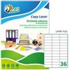 TICO Etichette adesive LP4W - in carta - permanenti - 70 x 25 mm - 36 et-fg - 100 fogli - bianco - Tico (unità vendita 1 pz.)