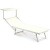 Garden Friend Lettino con copertura Ibiza - 36 x 186 x 59 cm - alluminio-texilene - beige - Garden Friend (unità vendita 1 pz.)