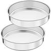 Joyfair Set di 2 stampi rotondi per torte in acciaio inox, 25 cm, per arrostire, stampaggio monopezzo e lato dritto, finitura a specchio e lavabile in lavastoviglie (25 cm)