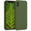 kwmobile Custodia Compatibile con Apple iPhone X Cover - Back Case per Smartphone in Silicone TPU - Protezione Gommata - verde erba