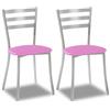 ASTIMESA SCALMRS Due sedie da Cucina, Metallo Similpelle Alluminio, Rosa, Altura de asiento 45 CMS