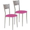 ASTIMESA SCPRRS Due sedie da Cucina, Metallo Similpelle Alluminio, Rosa, Altura de asiento 45 CMS