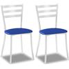 ASTIMESA SCMBLAZ Due sedie da Cucina, Metallo Similpelle Alluminio, Blu, Altura de asiento 45 CMS