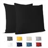 Dreamzie Federa Cuscino (Set di 2) - Nero Cotone - Per i Cuscini 80 x 80 cm - 100% Jersey di Cotone - Federa da Cuscino - Copri Cuscino per Letto - Fodera Protezione per Cuscino
