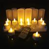 QSPORTPEAK candele LED con telecomando, 12 pz tea light senza fiamma, tremolanti come vere candele, gialle
