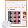 GuirLED Ghirlanda luminosa con sfere di cotone a LED USB, telecomando senza fili, caricabatterie doppio USB 2 A incluso, 10 intensità diverse, 16 o 24 sfere, Plastica, Églantine, 24 Sfere