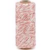 La cordeline Spago Rosso e Bianco 50 m Corda Bicolore per imballaggi, Giardinaggio, Fai da Te