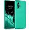 kwmobile Custodia Compatibile con Xiaomi Redmi Note 10 Pro Cover - Back Case Morbida - Protezione in Silicone TPU Effetto Metallizzato turchese metallico