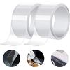Gebildet 3m × 5cm PVC Impermeabile Striscia Sigillante per Cucina e Bagno, Acrilico Nastro Adesivo Sigillante Antimuffa, a Prova di Muffa Nastro di Tenuta (Confezione da 2, Trasparente)