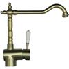 Argo 2471/10J Ottone Antico - Miscelatore lavello angolo canna antica