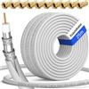 HB-Digital - Cavo satellitare coassiale HQ-135 PRO, 130 dB, 25 m, schermatura quadrupla per impianti DVB-S / S2 DVB-C e DVB-T BK, incluso set di 10 connettori F dorati