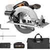 WORX Sega Circolare Brushless 20V PowerShare WX520 Include 1 Batteria 4Ah e Caricatore Motore Brushless Taglio a Lunetta Base in Alluminio Impugnatura Ergonomica