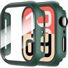 Diruite 2 Pezzi Cover per Apple Watch SE 3/2/1 /Series 6 5 4 44mm Vetro Temperato Pellicola Protettiva,PC Rigido Case Protettiva Ultrasottil Custodia,Verde,44mm